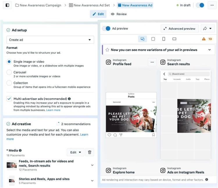 Creative setup from the Dimax Digital Meta Ads guide